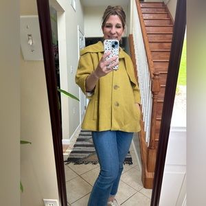 Anthropologie Tabitha Ascot yellow swing style jacket; size L